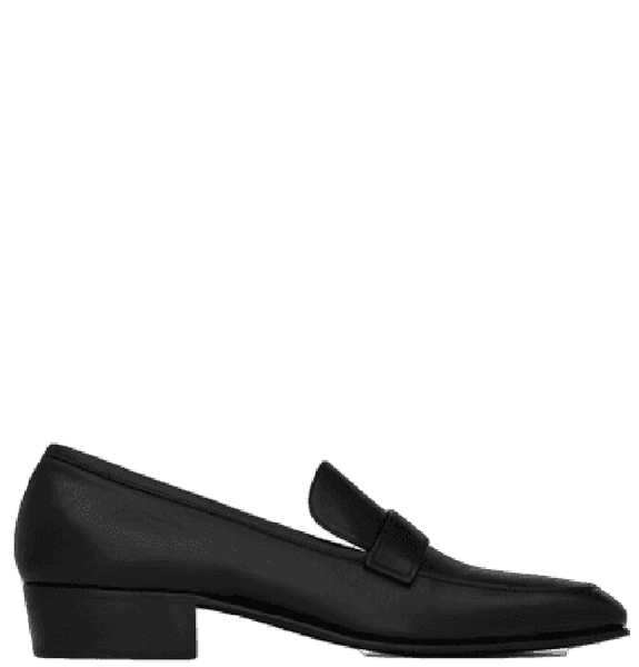  Giày Nam Saint Laurent Solferino Penny Slippers In Smooth Leather 'Noir' 