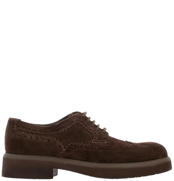  Giày Nam Salvatore Ferragamo Derby Perforated Detailing 'Testa di Moro' 