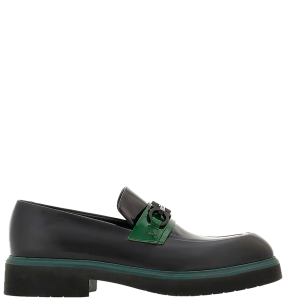  Giày Nam Salvatore Ferragamo Moccasin Gancini Ornament 'Black' 