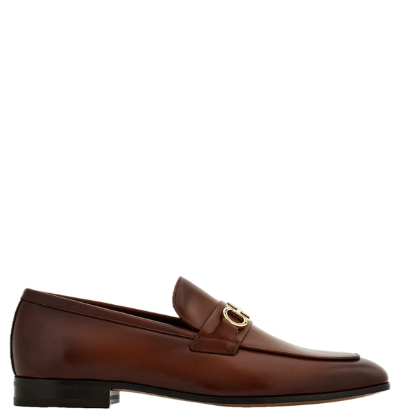  Giày Nam Salvatore Ferragamo Moccasin Gancini Ornament 'Brown' 