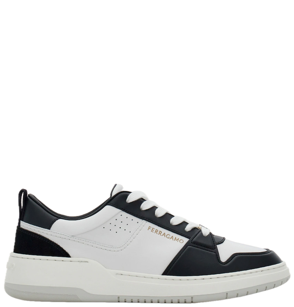  Giày Nam Salvatore Ferragamo Suede Patch Skate Sneaker 'Black White' 