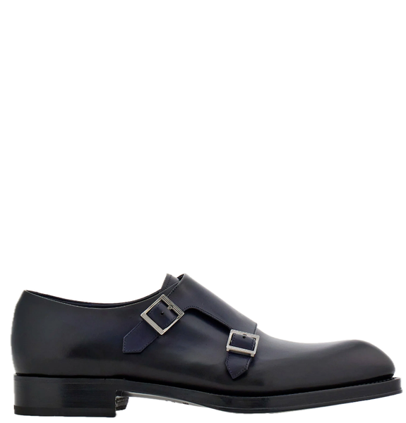  Giày Nam Salvatore Ferragamo Tramezza Double Monkstrap 'Blue' 