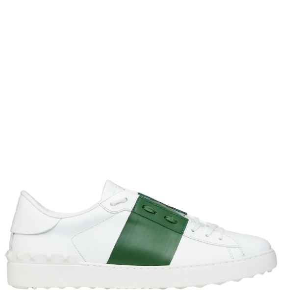  Giày Nam Valentino Calfskin Open Sneaker 'White Green' 