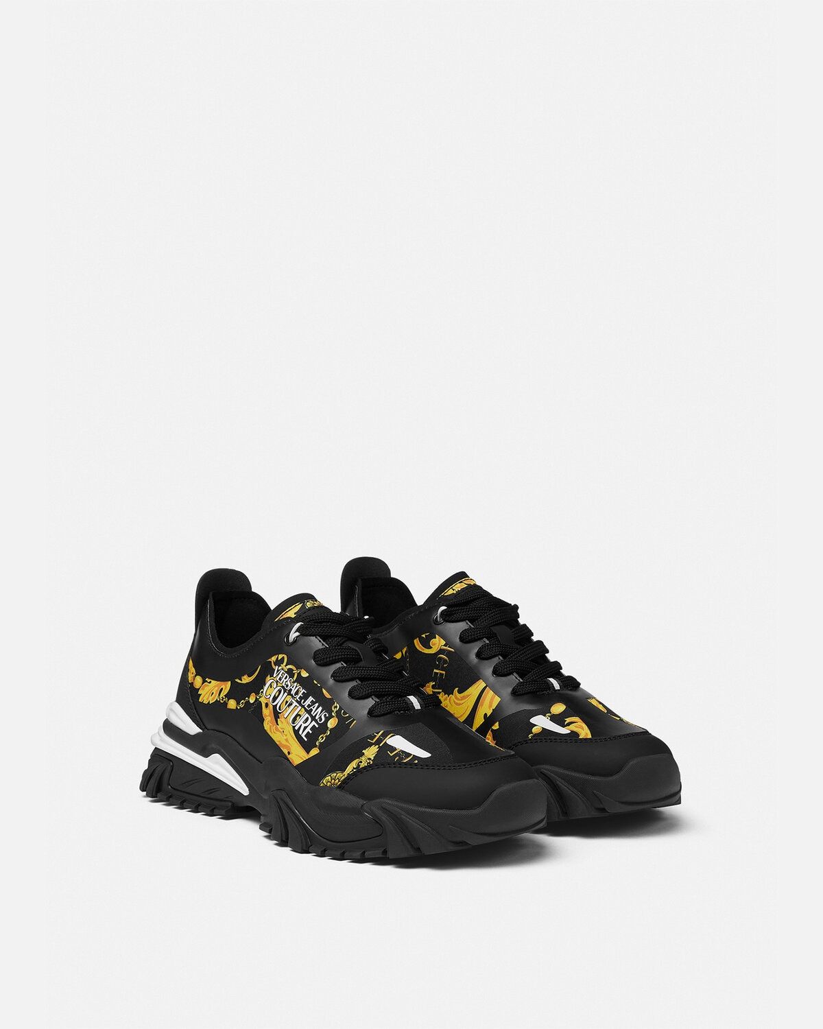  Giày Nam Versace Jeans Couture Trail Trek Chain Couture Trainers 'Black' 