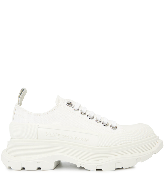  Giày Nữ Alexander McQueen Tread Slick Lace Up 'White' 