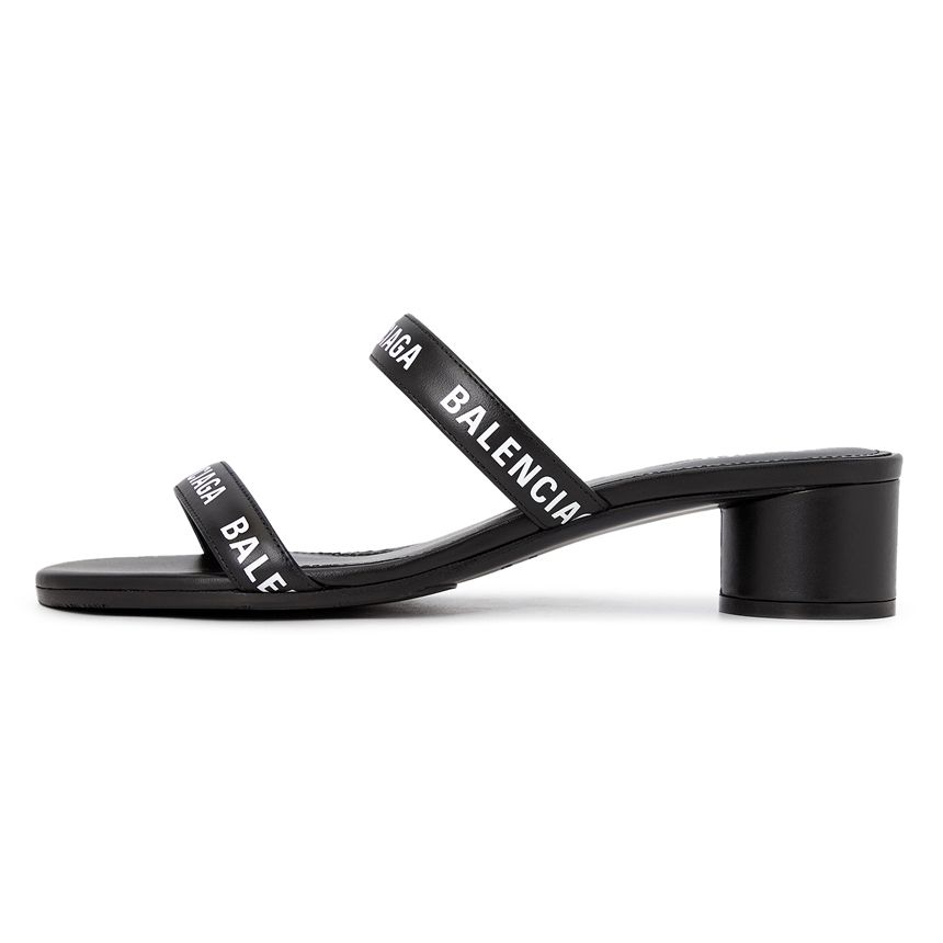  Giày Nữ Balenciaga Logo Round Slippers Sandals 'Black' 