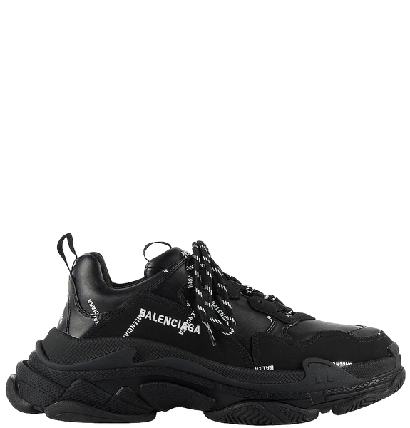  Giày Nữ Balenciaga Triple S Trainers Allover Logo 'Black' 