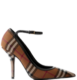  Giày Nữ Burberry Knitted Check Point-toe Pumps 'Dark Birch Brown' 