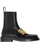  Giày Nữ Burberry Monogram Motif Leather Chelsea Boots 'Black' 