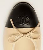  Giày Nữ Chanel Ballet Flats Lambskin 'Beige Black' 
