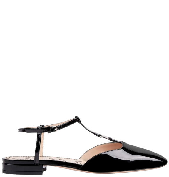  Giày Nữ Gucci Ballet Flat With Double G Logo 'Black' 
