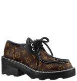  Giày Nữ Louis Vuitton Lv Beaubourg Platform Derby Patent 'Brown' 