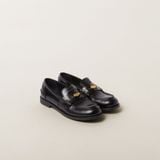  Giày Nữ Miu Miu Leather Penny Loafers 'Black' 