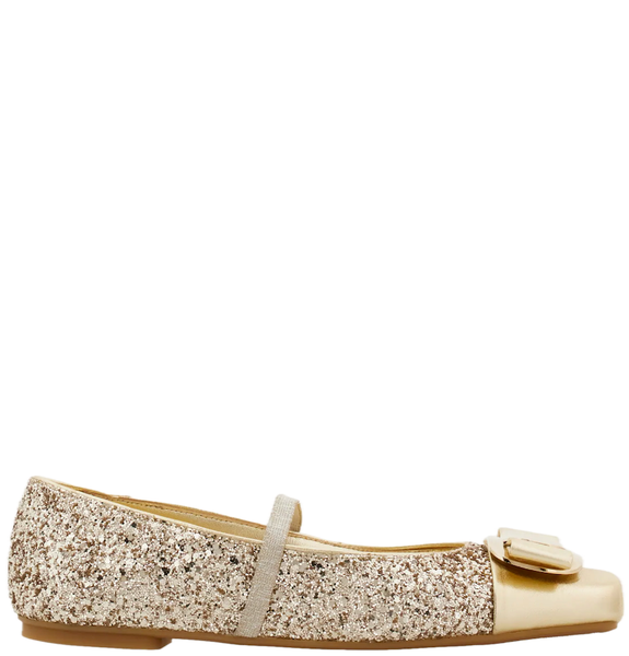  Giày Nữ Salvatore Ferragamo New Vara Plate Ballet Flat 'Gold' 