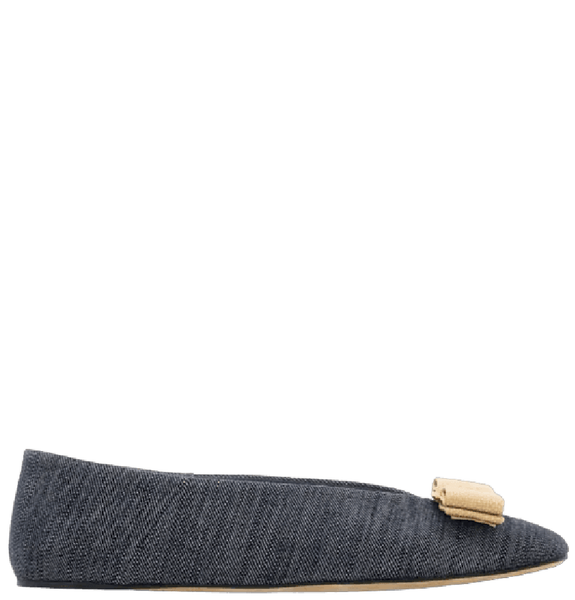  Giày Nữ Salvatore Ferragamo Vara Bow Ballet Flat 'Denim' 