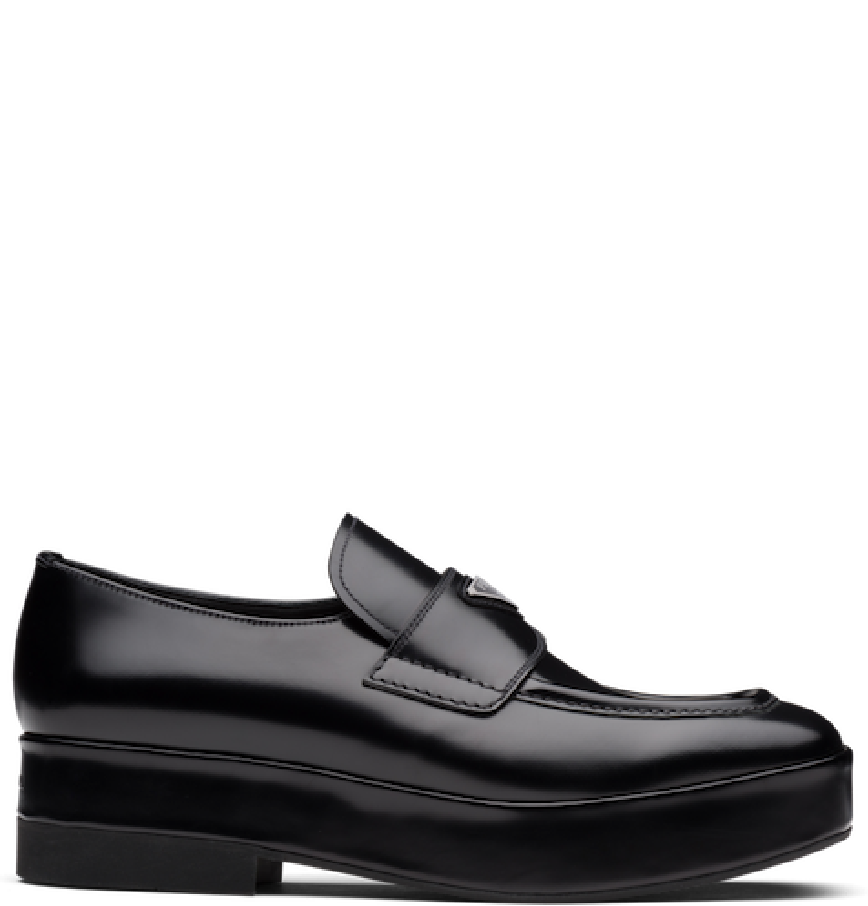  Giày Nam Prada Brushed Leather Loafers 'Black' 