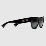  Kính Nữ Gucci Rectangular Frame Sunglasses 'Black' 