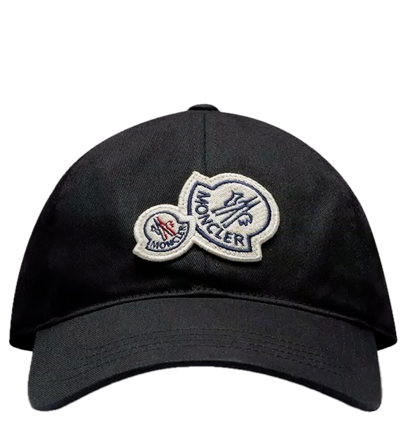  Mũ Nam Moncler Double Logo Baseball Cap 'Black' 