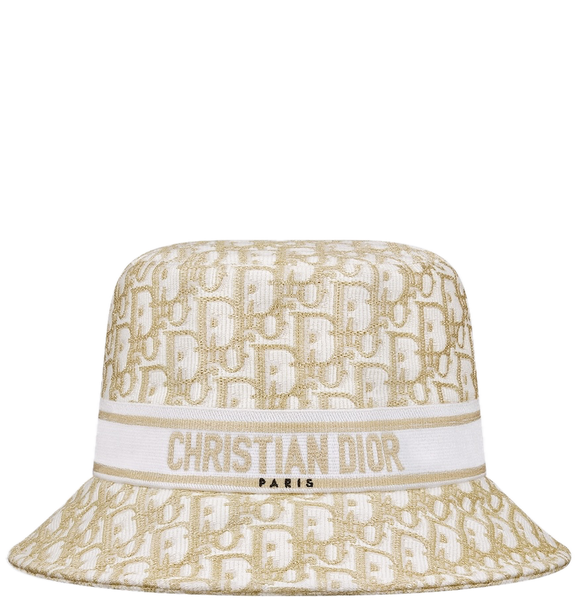  Mũ Nữ Dior D-bobby Oblique Small Bucket 'White Gold' 