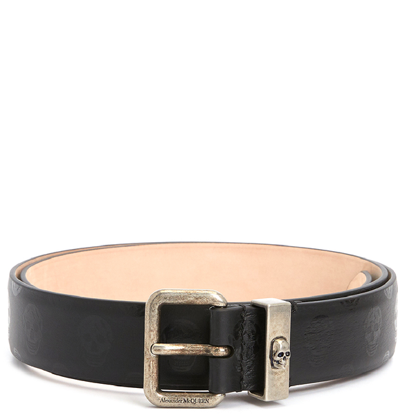  Thắt Lưng Nam Alexander McQueen Biker Skull Casual Belt 'Black' 