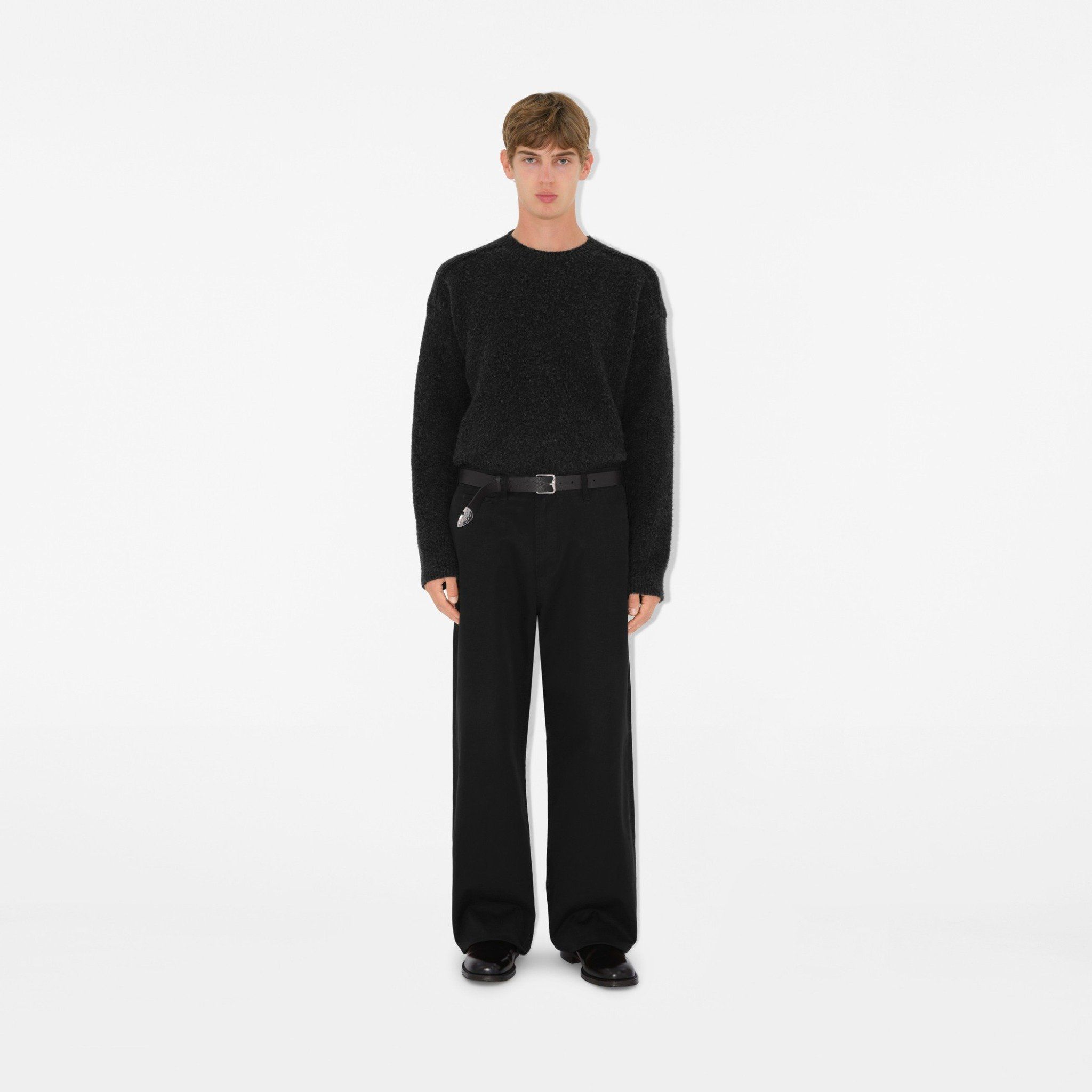  Thắt Lưng Nam Burberry Leather B Buckle Shield Belt 'Black' 