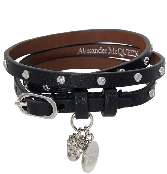  Thắt Lưng Nữ Alexander McQueen Skull Multi Wrap Bracelet 'Black' 