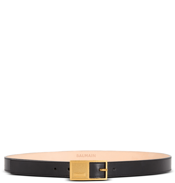 Thắt Lưng Nữ Balmain Thin Signature Calfskin Belt 'Black' 