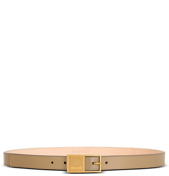  Thắt Lưng Nữ Balmain Thin Signature Calfskin Belt 'Brown' 