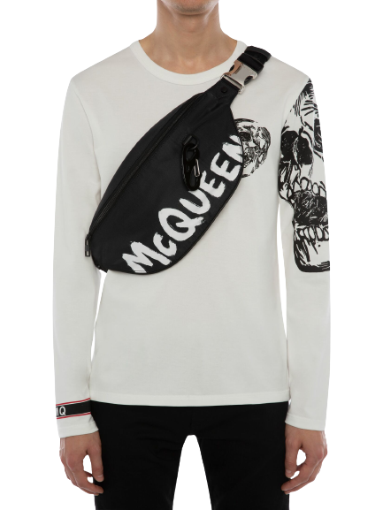  Túi Nam Alexander McQueen Nam Harness 'Black White' 
