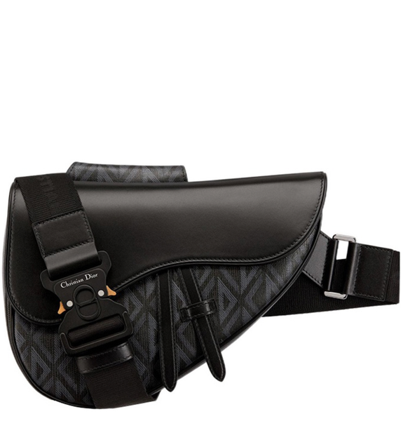  Túi Nam Dior Saddle CD Diamond Canvas Grained Calfskin 'Black' 