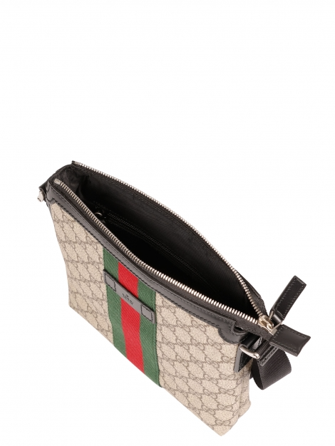  Túi Nam Gucci GG Supreme Web Messenger Bag 'Beige' 