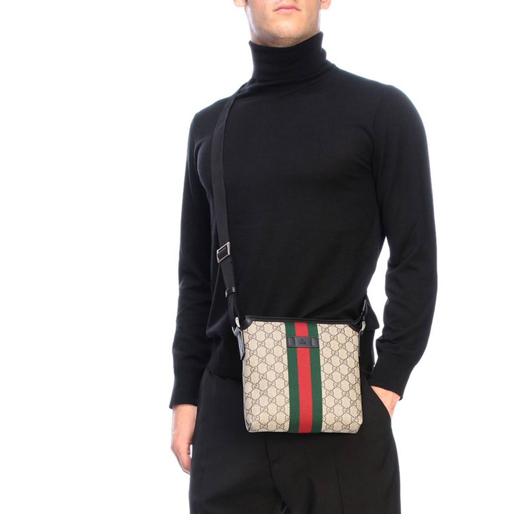  Túi Nam Gucci GG Supreme Web Messenger Bag 'Beige' 