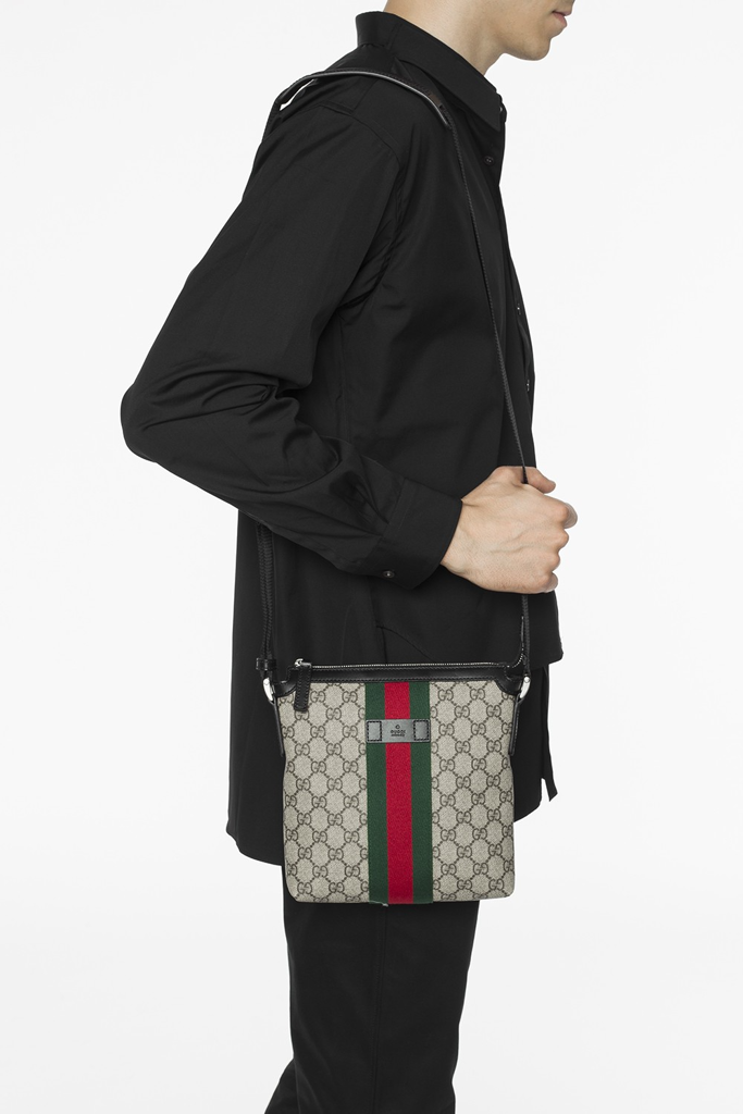  Túi Nam Gucci GG Supreme Web Messenger Bag 'Beige' 