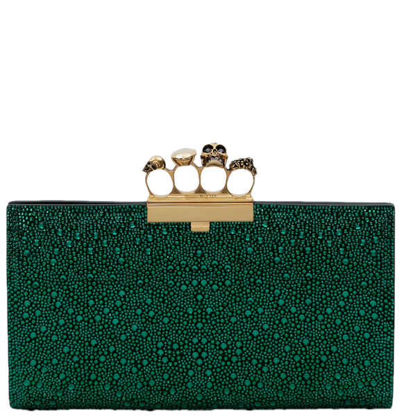  Túi Nữ Alexander McQueen Jewelled Flat Pouch 'Emerald' 