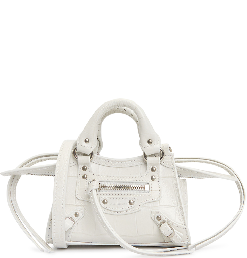 Balenciaga Womens Neo Classic City Super Nano Shoulder Bag in White LNCC #17 Balenciaga Womens Neo Classic City Super Nano Shoulder Bag in White LNCC