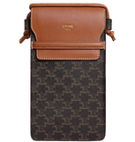 Túi Nữ Celine Phone Pouch With Flap In Triomphe 'Brown' 