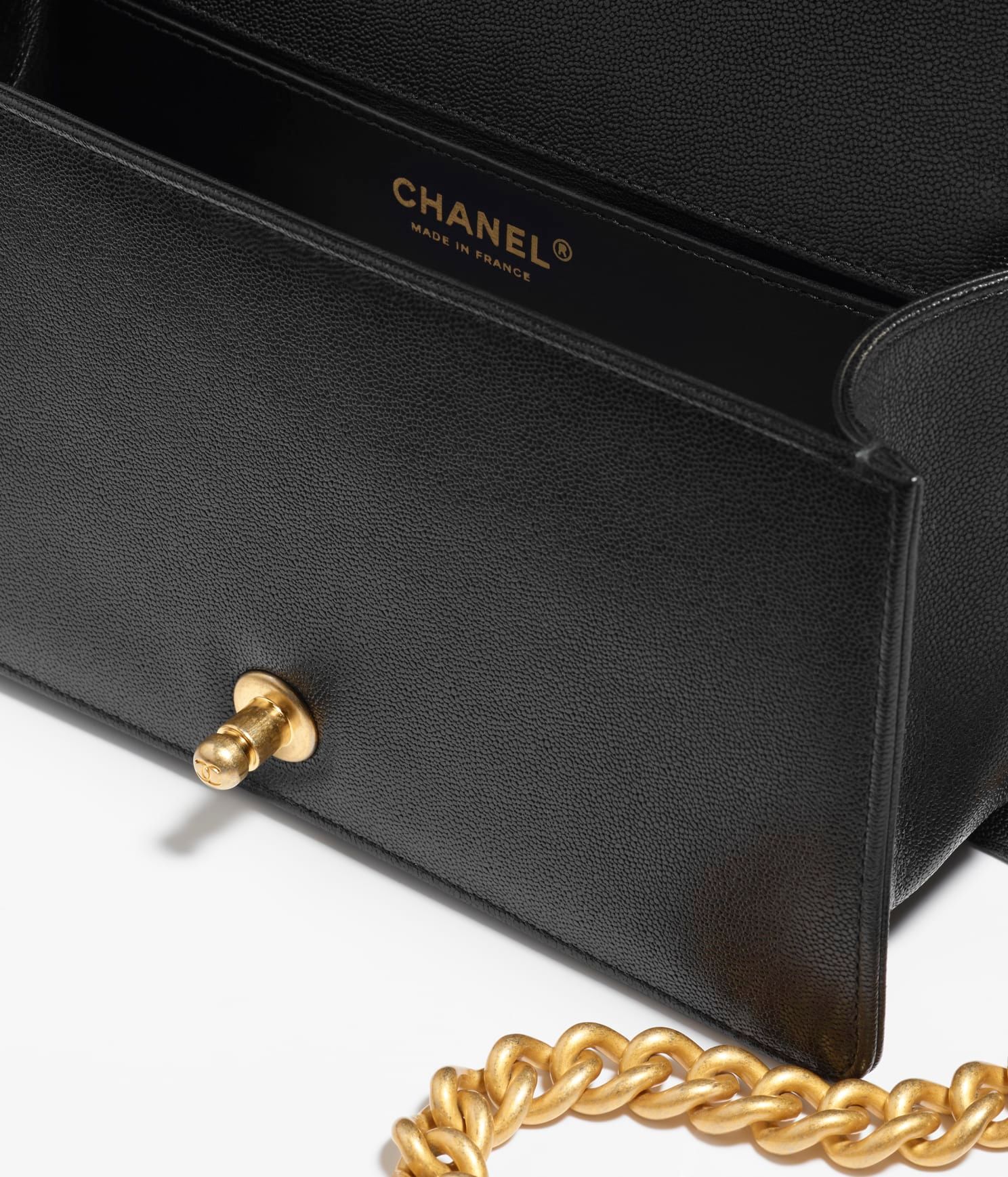 Chanel Boy Handbag Black Gold  Nice Bag