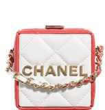  Túi Nữ Chanel Clutch With Chain Lambskin Gold Metal 'Red White' 