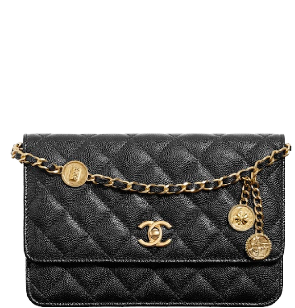  Túi Nữ Chanel Grained Calfskin Gold Tone Metal 'Black' 