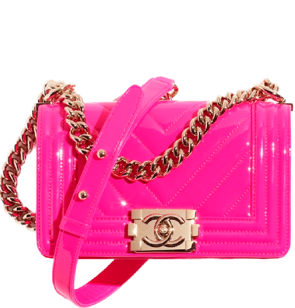  Túi Nữ Chanel Patent Calfskin Gold Tone Metal 'Neon Pink' 