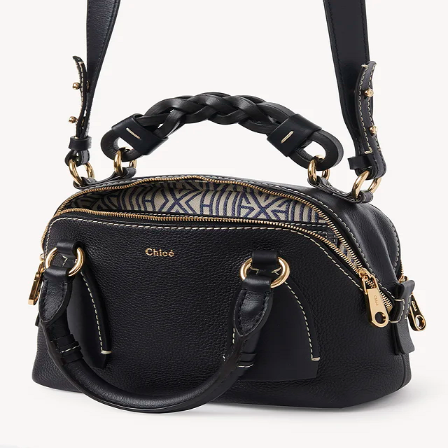  Túi Nữ Chloe Small Bag Daria Grained Shiny 'Black' 