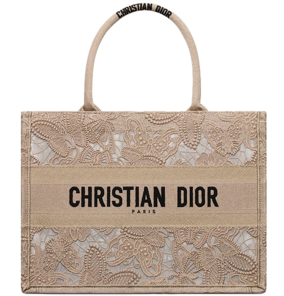  Túi Nữ Dior Medium Dior Book Tote 'Beige D-lace Butterfly' 