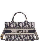  Túi Nữ Dior Mini Dior Book Tote With Strap 'Blue Beige' 