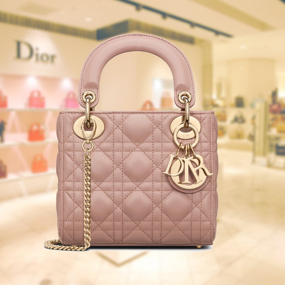T i N Dior Mini Lady Dior Bag Blush Cannage Pink M0505ONGE M50P LUXITY t-i-n-dior-mini-lady-dior-bag-blush-cannage-pink-m0505onge-m50p-luxity