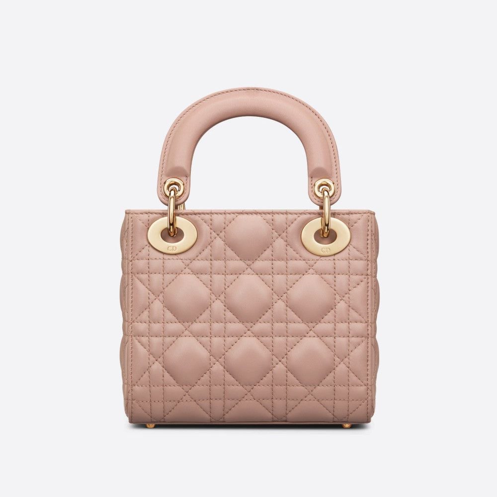 Túi Mini Lady Dior da lambskin màu hồng nhạt