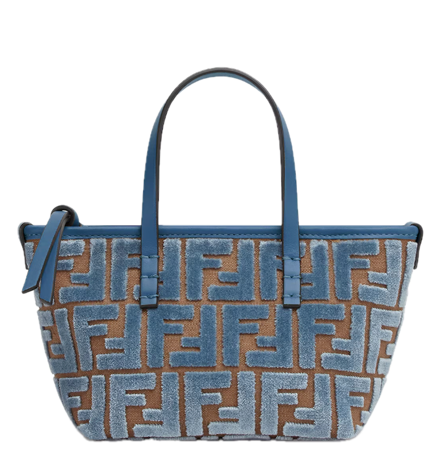  Túi Nữ Fendi Roll Mini Jacquard Velvet Mini Bag 'Blue' 