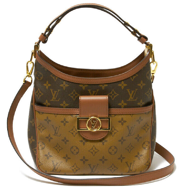  Túi Nữ Louis Vuitton Hobo Dauphine PM Monogram Canvas 'Brown' 