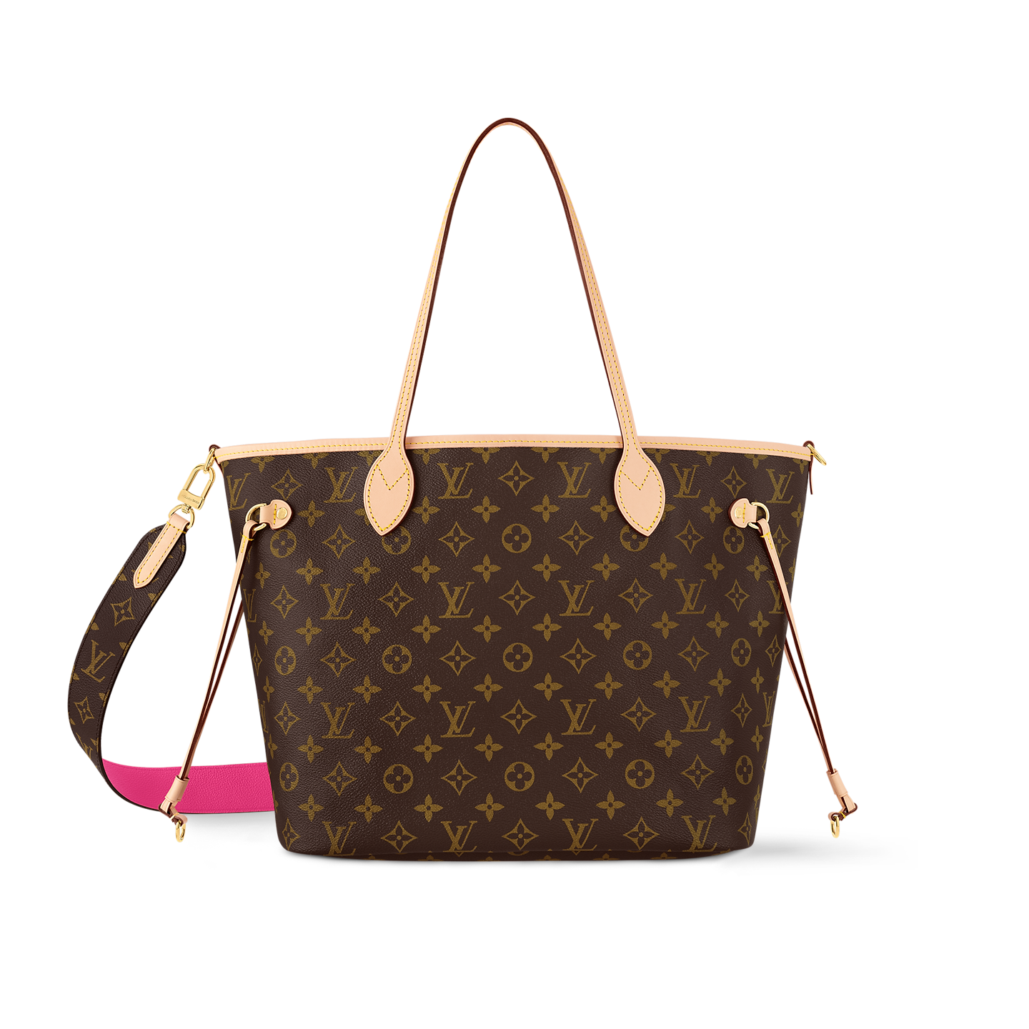  Túi Nữ Louis Vuitton Neverfull Bandoulière MM Tote Bag 'Rose' 