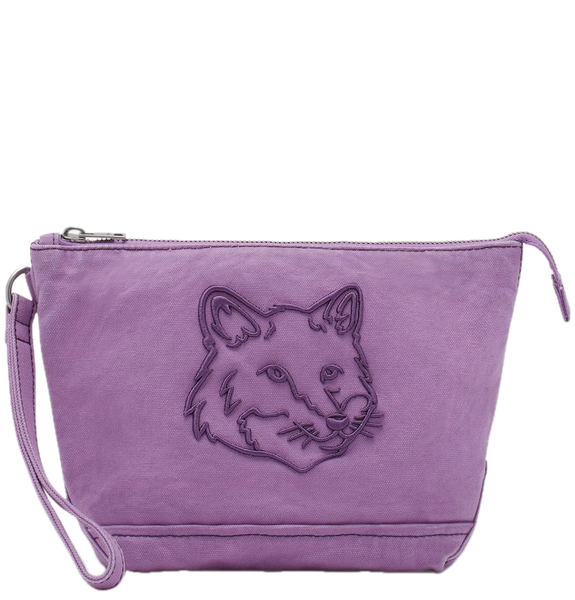  Túi Nữ Maison Kitsune Fox Head Zipped Pouch 'Lilac' 