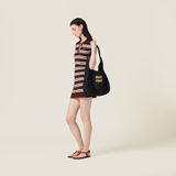  Túi Nữ Miu Miu Woven Fabric Hobo Bag 'Black' 